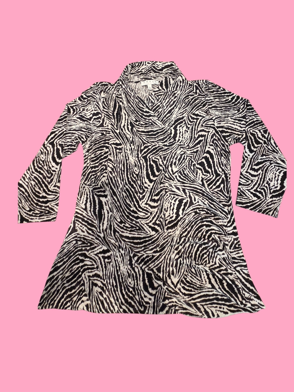 Chaus Black and White Zebra Print Blouse